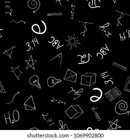 abstract vector school doodles seamless pattern