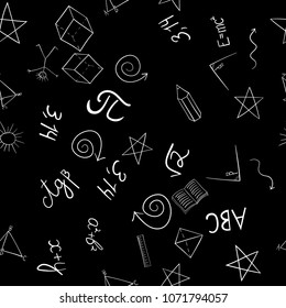abstract vector school doodles seamless pattern