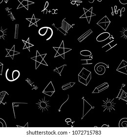 abstract vector school doodles seamless pattern