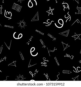 abstract vector school doodles seamless pattern