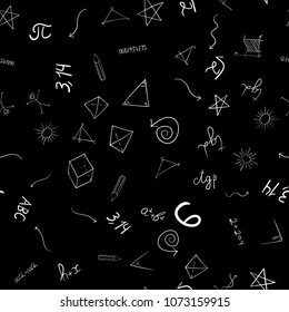 abstract vector school doodles seamless pattern