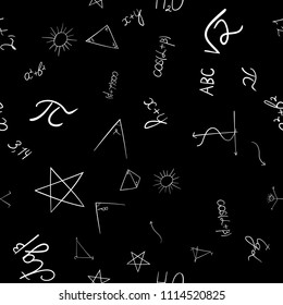abstract vector school doodles seamless pattern