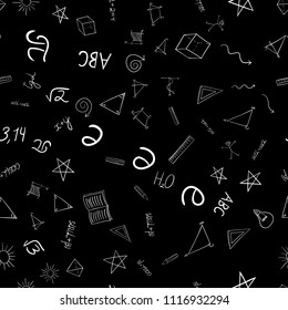 abstract vector school doodles seamless pattern