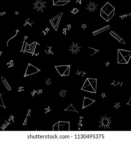 abstract vector school doodles seamless pattern