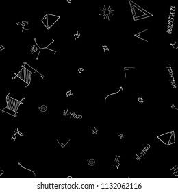 abstract vector school doodles seamless pattern