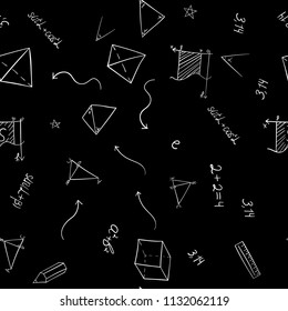 abstract vector school doodles seamless pattern