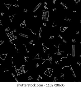 abstract vector school doodles seamless pattern