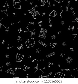 abstract vector school doodles seamless pattern