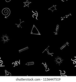 abstract vector school doodles seamless pattern
