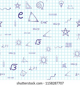 abstract vector school doodles seamless pattern