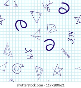 abstract vector school doodles seamless pattern
