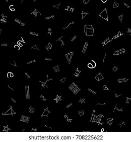 abstract vector school doodles seamless pattern