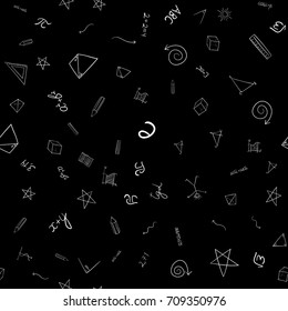 abstract vector school doodles seamless pattern
