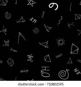 abstract vector school doodles seamless pattern