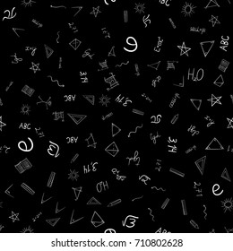 abstract vector school doodles seamless pattern