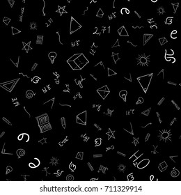 abstract vector school doodles seamless pattern