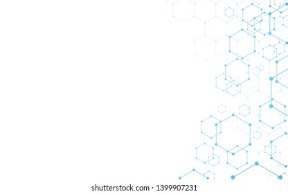 Abstract vector science concept hexagon pattern background.