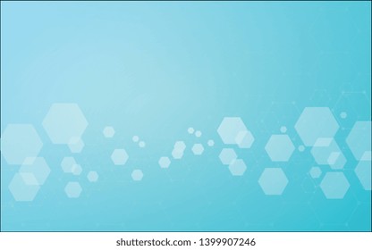 Abstract vector science concept hexagon pattern background.