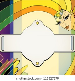 Abstract vector scope. Modern strange girl face