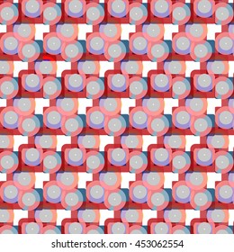 Abstract vector seamless background. Color composition of regular geometric overlapping patterns.
