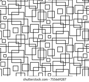 Abstract vector seamless background of doodle hand drawn lines. Monochrome wave pattern. Coloring book page. Black white wallpaper.