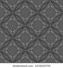 Abstract vector seamless background of lines. Monochrome wave pattern. Coloring book page. Black white wallpaper.Vector seamless pattern. Modern stylish texture with wavy stripes. Geometric abstract.