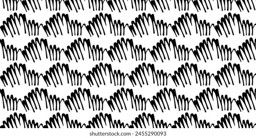 Abstract vector seamless background Monochrome wave pattern.. Black white wallpaper.