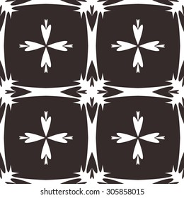 Abstract vector seamless background or pattern in black and white tones inspired by nature shapes.