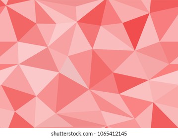 Abstract vector seamless background with polygonal mosaic tiles, shades of red