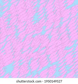 Abstract vector seamless background shape rhomb like pink fishes and bubbles