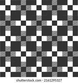 Abstract Vector Patrón de cuadrados de color gris negro sin soldadura