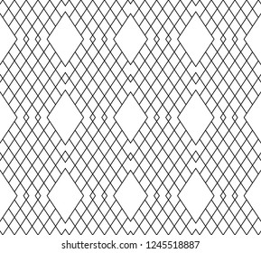Abstract vector seamless black and white geometric pattern  