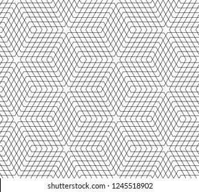 Abstract vector seamless black and white geometric pattern  