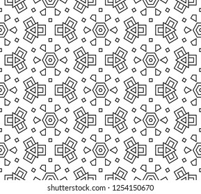 Abstrakte, nahtlose, geometrische Muster aus Schwarz und Weiß mit Vektorgrafik  