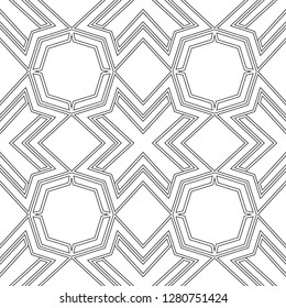 Abstrakte, nahtlose, geometrische Muster aus Schwarz und Weiß mit Vektorgrafik  