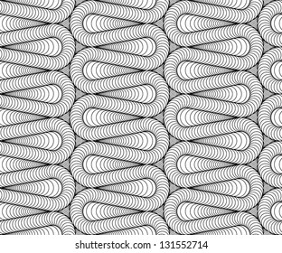 Abstract vector seamless black and white winding pattern