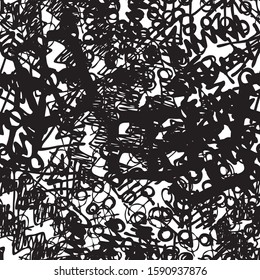 Abstract vector seamless black and white grunge background