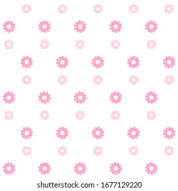 Abstract Vector Seamless Blooming Flower Pattern Soft Pink Color On White Background
