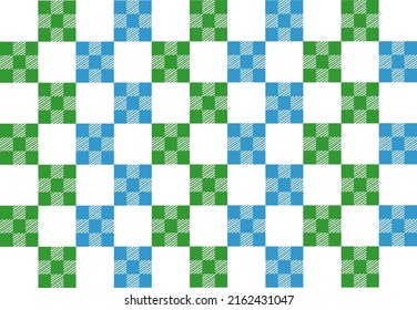 Abstract Vector Seamless blue  green plaid Checkered Squares Pattern