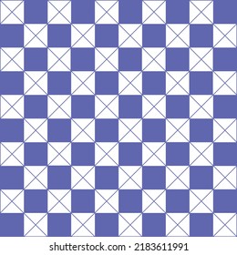 Abstract Vector Seamless blue plaid Checkered Squares and cross Pattern