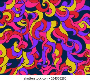 Abstract vector seamless bright doodle pattern.