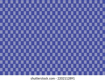 Abstract Vector Seamless Checkered Square and trellis geometric, chevron Pattern blue