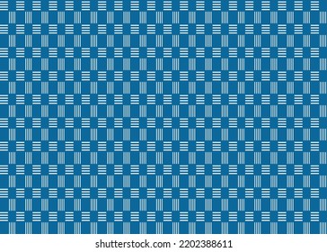 Abstract Vector Seamless Checkered Square and trellis geometric, chevron Pattern blue