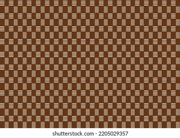 Abstract Vector Seamless Checkered Square and trellis geometric, chevron Pattern brown
