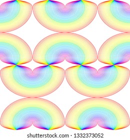 Abstract vector seamless colorful op art pattern. Moire graphic ornament. EPS10.