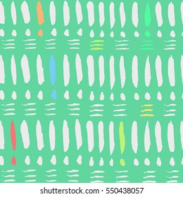 Abstract vector seamless colorful pattern with brush strokes in memphis style. Background for printing brochure, poster, party, summer print.