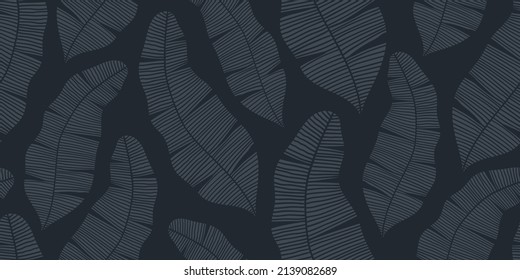 BANDEJA AZUL OSCURA INSEGURA DE VECTOR ABSTRACTO CON HOJAS DE BANANA GRIS