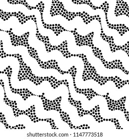 Abstract vector seamless floral background of doodle hand drawn lines. Monochrome wave pattern. Coloring book page. Black white wallpaper.