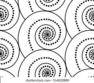 Abstract vector seamless floral background of doodle hand drawn lines. Monochrome wave pattern. Coloring book page. Black white wallpaper.