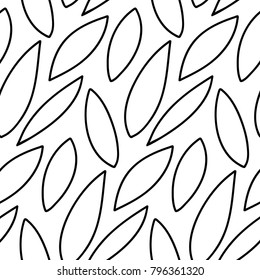 Abstract vector seamless floral background of doodle hand drawn lines. Monochrome wave pattern. Coloring book page. Black white wallpaper.